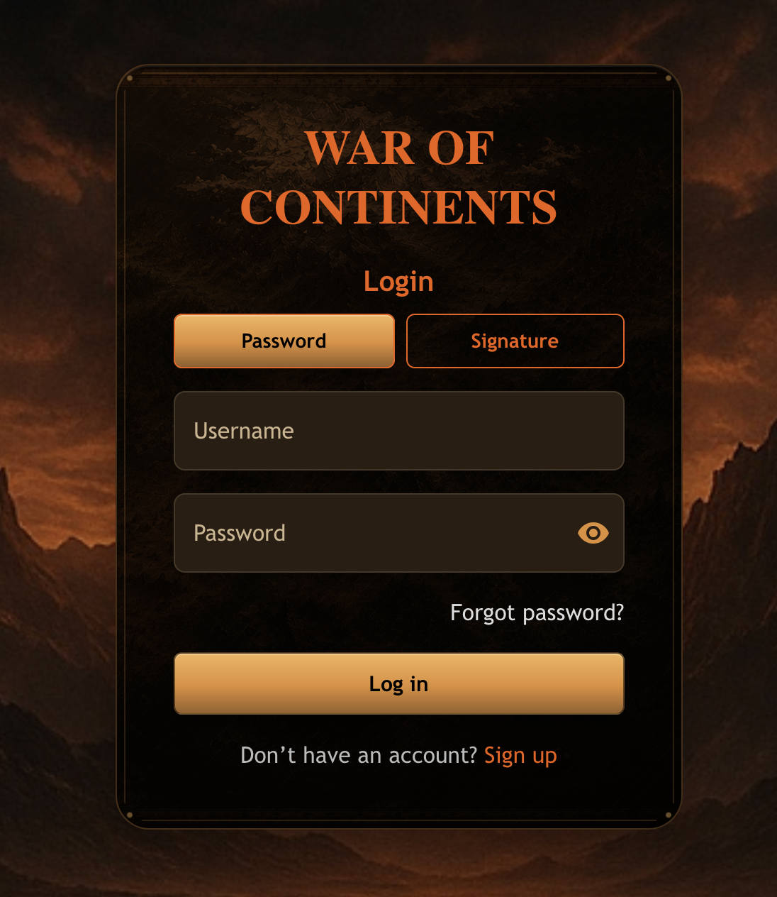 Login form