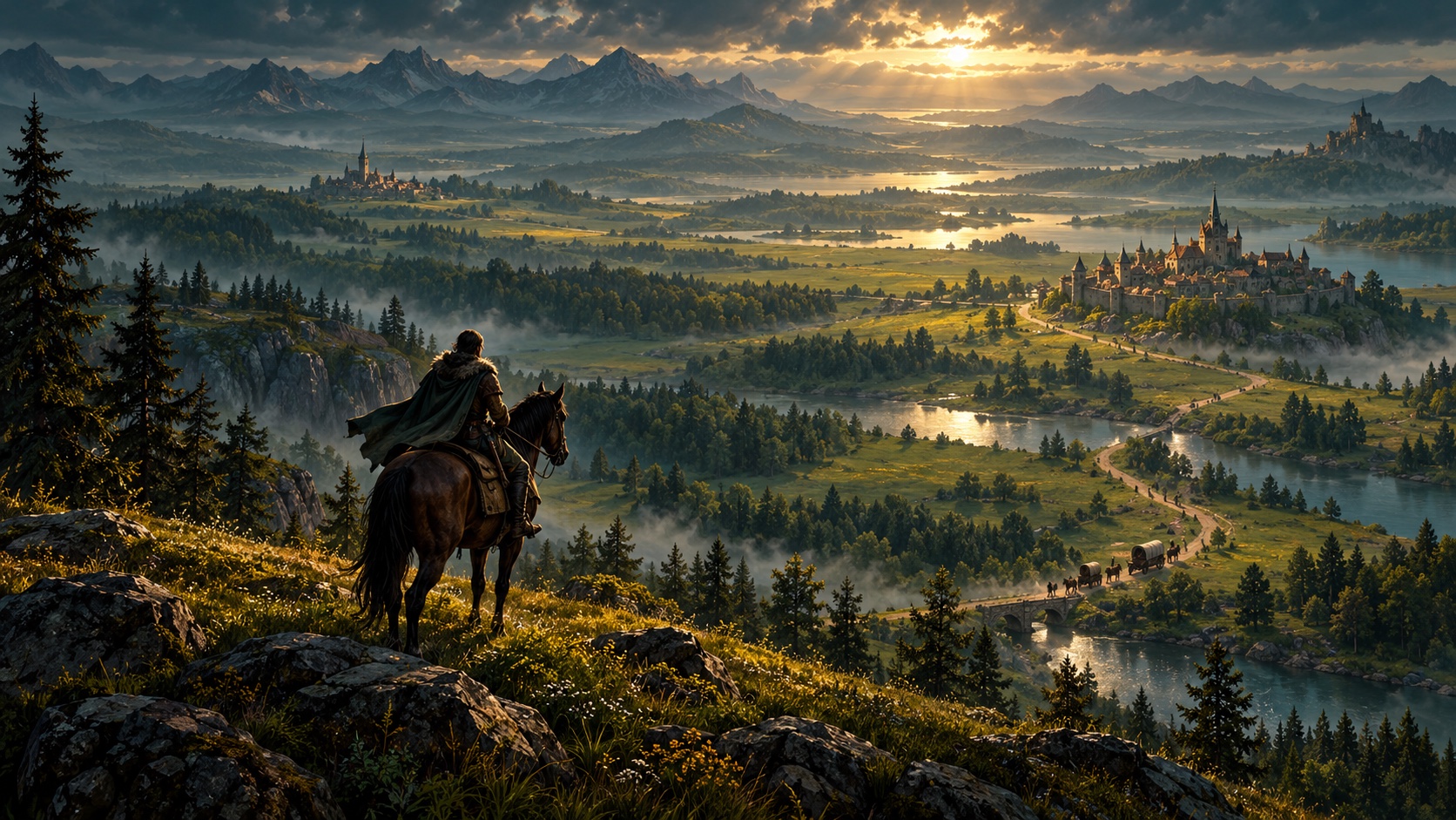 An atmospheric illustration of travel and distance becoming part of play.